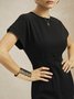 Urban Crew Neck Tight Midi Dress With No Belt
