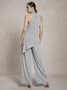 High Elasticity Plain Urban Tight Sleeveless Half Turtleneck Tank Mid-long Top