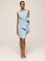 Urban Crew Neck Bow Plain Dress For Women