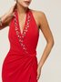 V Neck Urban Knot Front Dress