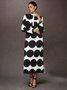Loose Stand Collar Long Sleeve Urban Maxi Dress