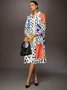 Loose Geometric Urban Shirt Collar Dress