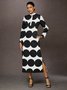 Loose Stand Collar Long Sleeve Urban Maxi Dress