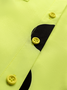 Shirt Collar Polka Dots Shift Elegant Top