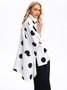 Shirt Collar Polka Dots Shift Elegant Top