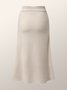 Elegant Plain Regular Fit Mid Waist Skirt