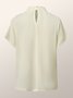 White Daily Plain Simple Short Sleeve Top