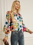 Shirt Collar Elegant Regular Fit Long Sleeve Blouse