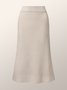 Elegant Plain Regular Fit Mid Waist Skirt