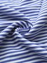 Casual High Neck Striped Long Sleeve Top