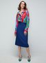 Long sleeve Abstract Regular Fit Urban Blouse