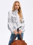 Stand Collar Vintage Letter Top