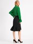 Shirt Collar Elegant  Flouncing  Top