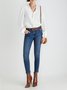 Casual Ruffled V neck Long Sleeve Top