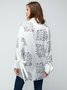 Long Sleeve Elegant Letter  Top