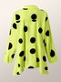 Shirt Collar Polka Dots Shift Elegant Top