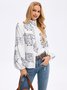 Stand Collar Vintage Letter Top