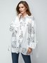 Long Sleeve Elegant Letter  Top