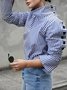 Casual High Neck Striped Long Sleeve Top