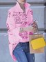 Long Sleeve Elegant Letter  Top