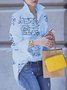 Long Sleeve Elegant Letter  Top