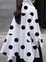 Shirt Collar Polka Dots Shift Elegant Top