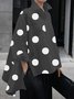 Shirt Collar Polka Dots Shift Elegant Top