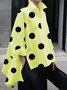Shirt Collar Polka Dots Shift Elegant Top