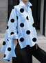 Shirt Collar Polka Dots Shift Elegant Top