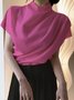 White Daily Plain Simple Short Sleeve Top