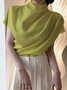 White Daily Plain Simple Short Sleeve Top