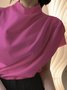 White Daily Plain Simple Short Sleeve Top