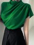 White Daily Plain Simple Short Sleeve Top