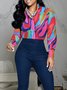 Long sleeve Abstract Regular Fit Urban Blouse
