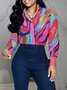 Long sleeve Abstract Regular Fit Urban Blouse