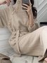 Long sleeve Loose Elegant Plain Midi Dress