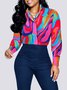 Long sleeve Abstract Regular Fit Urban Blouse