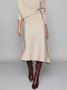 Elegant Plain Regular Fit Mid Waist Skirt