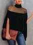 Loose Plain Turtleneck Elegant Blouse