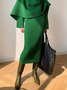 Daily Plain Elegant Regular Fit Mid Waist Skirt