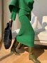 Daily Plain Elegant Regular Fit Mid Waist Skirt