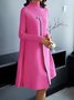 Elegant Loose Half Turtleneck Plain Dress