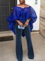 Plain Lantern Sleeve Urban Loose Blouse