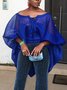 Plain Lantern Sleeve Urban Loose Blouse