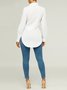 Urban Plain Regular Fit Shirt Collar Long Sleeve Blouse