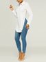 Urban Plain Regular Fit Shirt Collar Long Sleeve Blouse