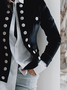 Plus Size Urban Crew Neck Regular Fit Plain Jacket