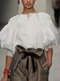 Regular Fit Urban Boat Neck Plain Blouse