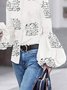 Stand Collar Vintage Letter Top
