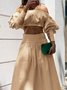Cold Shoulder Urban Loose Plain Shirt